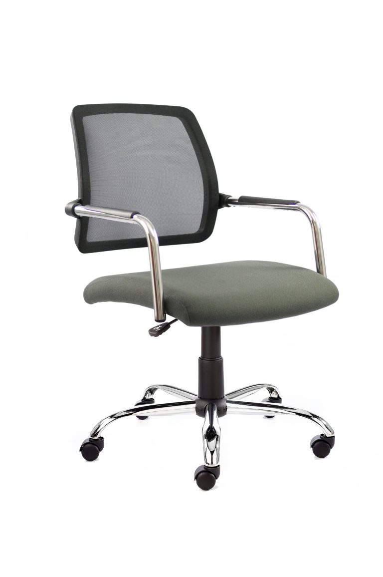 new! chrome 5 base swivel chair 45 front view