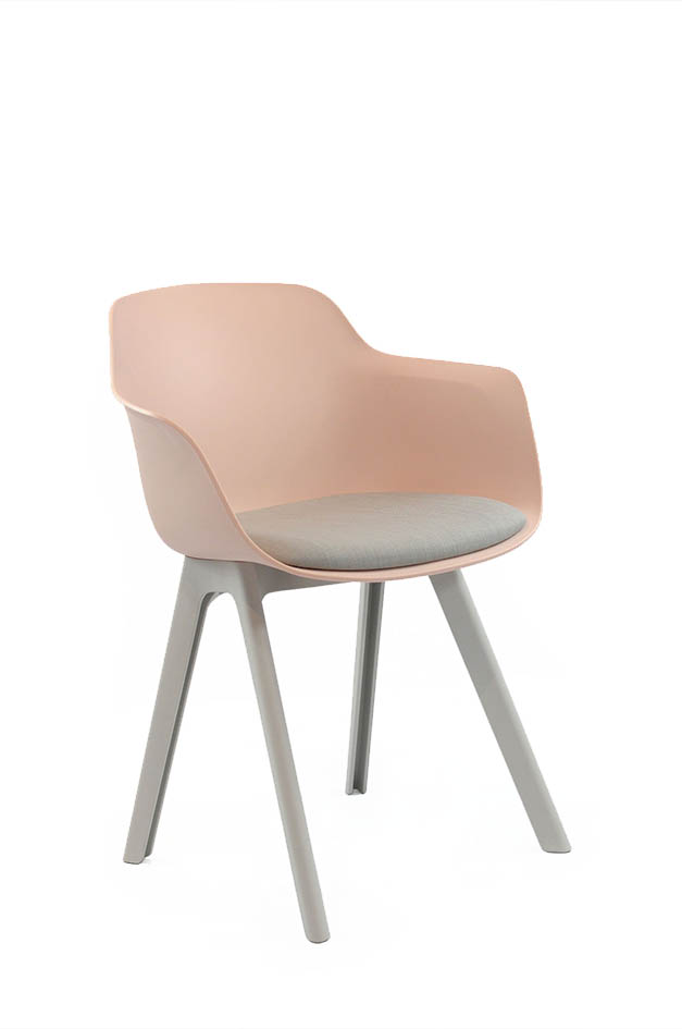 Loria Quartz Shell Chair with 4-legged Frame